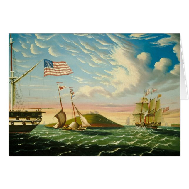Clipper Ships Boston Harbor 1800 (Anverso (Horizontal))