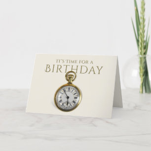 Clock de tiempo divertida tarjeta de cumpleaños fe