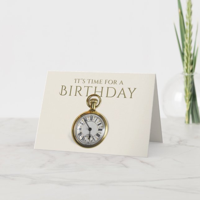 Clock de tiempo divertida tarjeta de cumpleaños fe (Anverso)