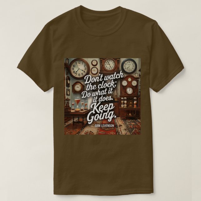 Clock Productividad Cita Cita Camiseta Brown T-Shi (Diseño del anverso)