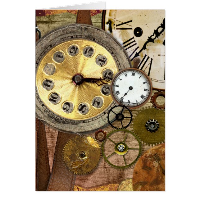 Clocks Rusty Old Steampunk Art (Frente)