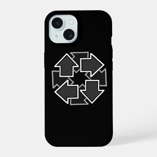 Clockwise Arrows Minimal Geometric Black Variant 2 (Reverso )