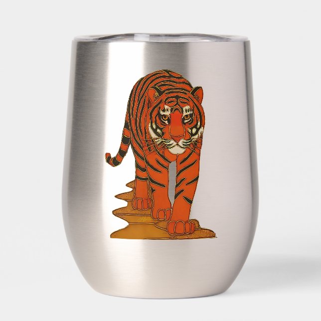 Cloisonne Art Tiger on the Jungle Path (Trasero)