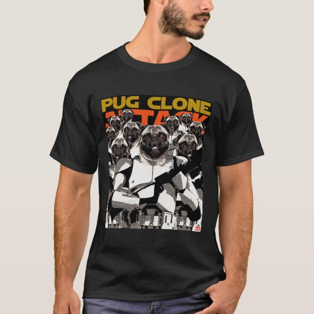 Clon de Pug Ataque camiseta clásica 629 (Anverso)