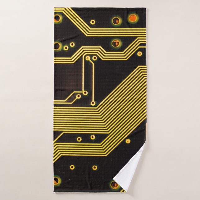 Close up photo of circuit boardbackground,abstract (Toalla de baño)