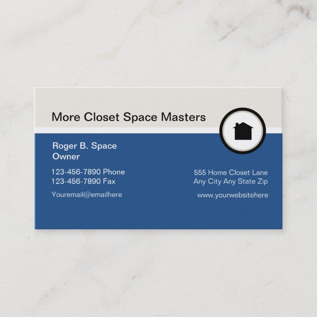 Closet Organizar Tarjetas de Negocio (Anverso)