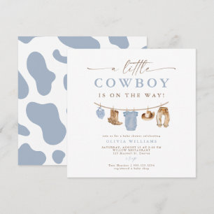 Clothesline Blue Baby Little Cowboy Baby Shower