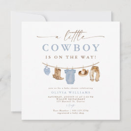 Clothesline Blue Baby Little Cowboy Baby Shower