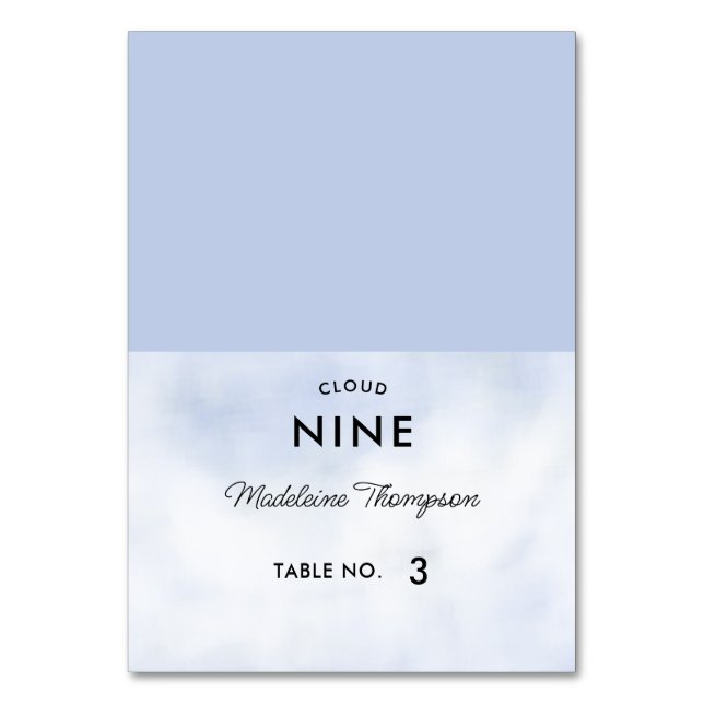 Cloud 9 Tarjeta de Moda azul Pastel Bridal Shower  (Anverso)