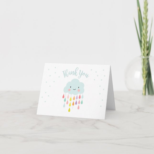 Cloud Gracias tarjeta Raindrop Baby Sprinkle (Anverso)