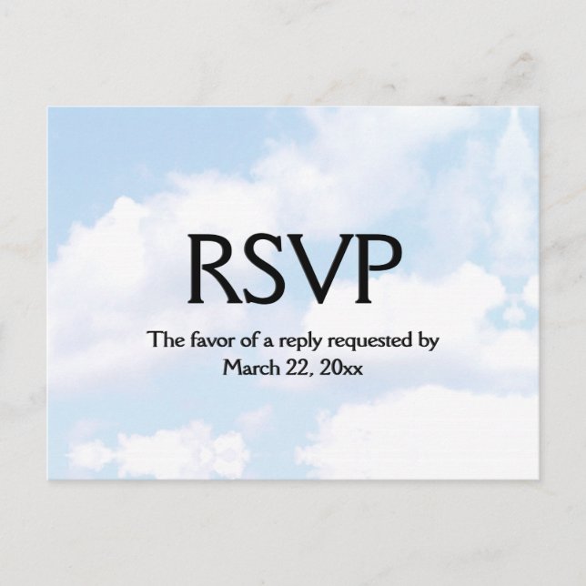Cloud Wedding RSVP con menú (Anverso)
