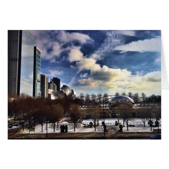 Cloudgate en el parque Chicago del milenio (Anverso (Horizontal))