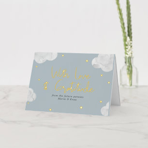 Clouds Stars Blue Gray Boy Baby Shower Gracias