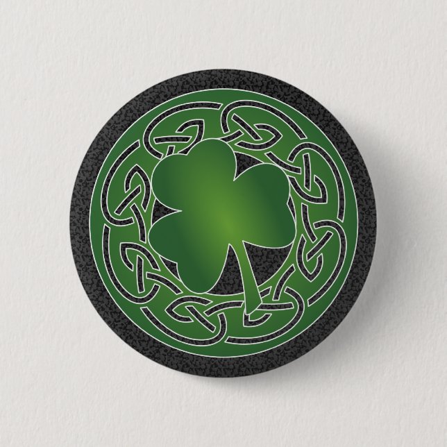 Cloverleaf - botón del día de St Patrick (Anverso)