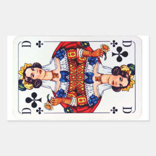 Clovers Queen Jugando Tarjetas Pegatinas