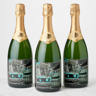 CLRV Neon en la etiqueta del frasco de vino de stn