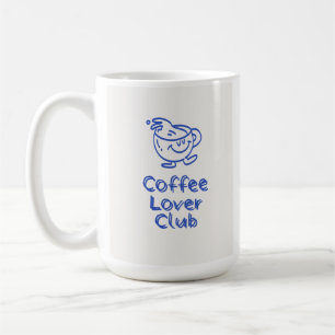 Club de Amantes del Café Retro Taza Sonriente Azul