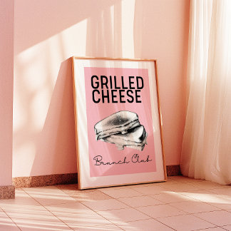 Club de Brunch de queso a la parrilla | Arte mural