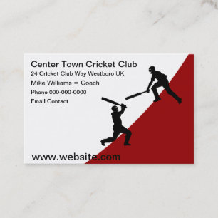 Club de Cricket - Tarjetas de visita sencillas y m