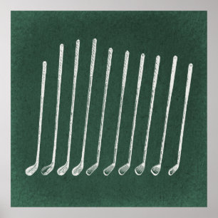 Club de Golf Antiguo Arte de Golf Estilo Verde Vin