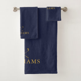 Club De Golf Navy Blue And Gold Personalizado