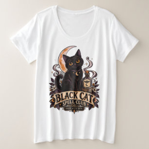 Club de Hechizos de Gato Negro Cute Bruja Hallowee