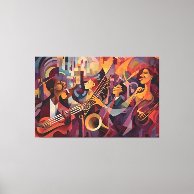 Club de Jazz de Nueva Orleans, arte abstracto, mús (Anverso)