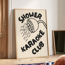 Club de Karaoke Ducha | Impresión de baño de moda