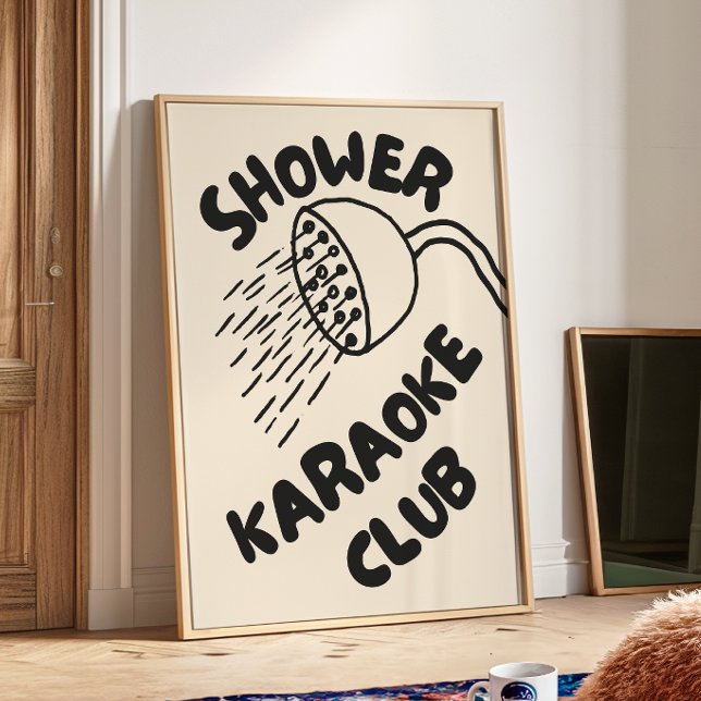 Club de Karaoke Ducha | Impresión de baño de moda (Subido por el creador)