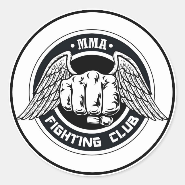 Club de Lucha de MMA Pegatina Clásica de Ronda (Anverso)