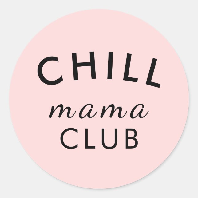 Club de Mamás Cool Calcomanía Rosa Melocotón (Anverso)