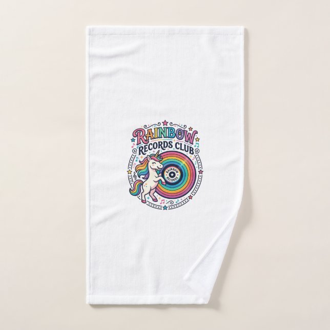 Club de Registros de Arcoíris de Unicornio Fondo B (Toalla de mano)
