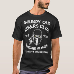Club gruñón de los motoristas de la camiseta de 