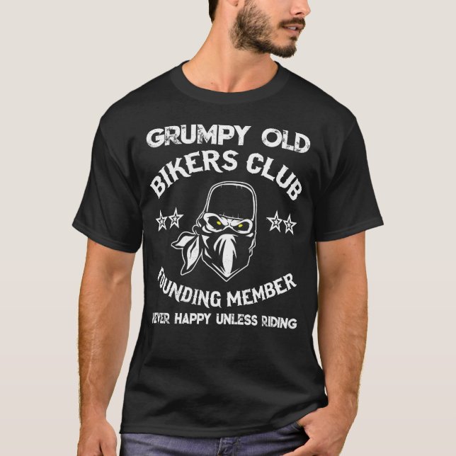 Club gruñón de los motoristas de la camiseta de la (Anverso)