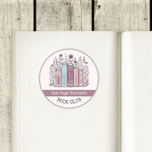 Clube de Lectura Personalizado Etiqueta Floral par