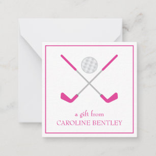 Clubes de golf y tarjetas de envoltorio de regalo