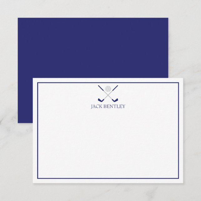 Clubes de golf y tarjetas de notas personalizadas  (Anverso / Reverso)