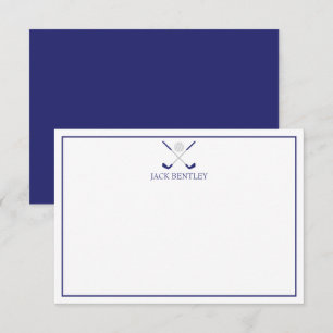 Clubes de golf y tarjetas de notas personalizadas 