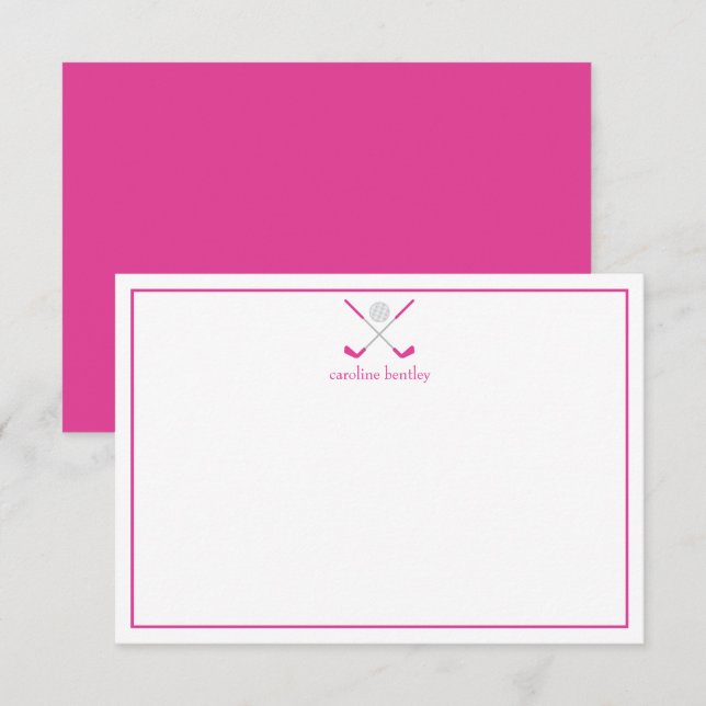 Clubes de golf y tarjetas de notas personalizadas  (Anverso / Reverso)