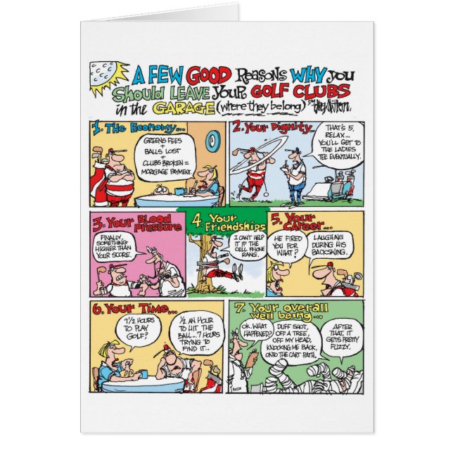 Clubs de golf en el garaje (Frente)