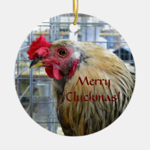 "Cluckmas" de Feliz Show de Ornamento de Pollo