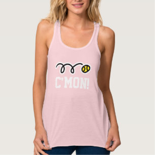 C'MON camisetas sin mangas rosadas del tenis para