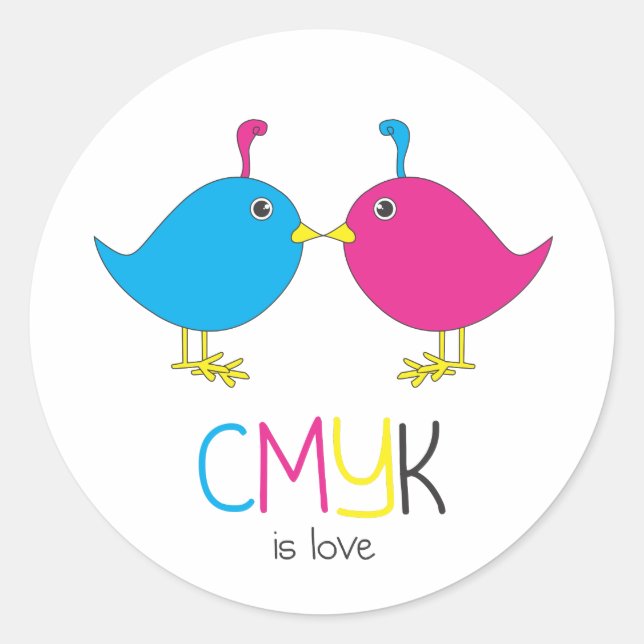 cmyk es pegatina de amor (Anverso)
