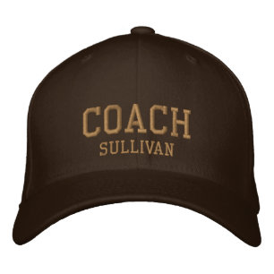 Coach Custom Name Embroidered Gorra - Brown & Gold