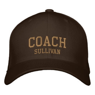 Coach Custom Name Embroidered Gorra - Brown & Gold