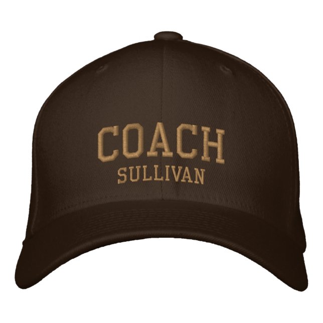Coach Custom Name Embroidered Gorra - Brown & Gold (Anverso)