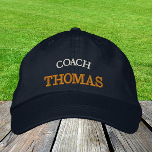 COACH "name" (nombre) gorra de béisbol bordada / o