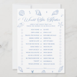 Coastal Baby Shower Prefiere Tarjeta De Juego