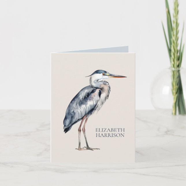Coastal Blue Heron Bird Personalized (Anverso)