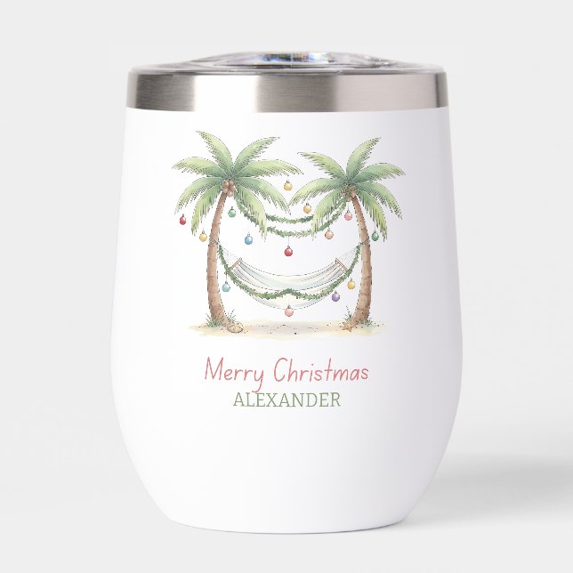 Coastal Christmas Palm Trees With Hammock (Frente)